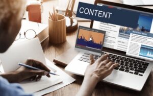 Content creation team working on text, image and video projects in New Zealand